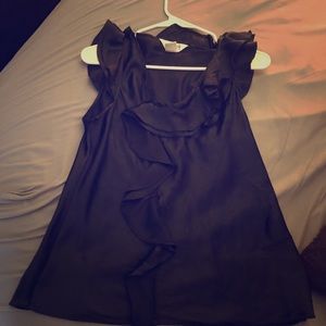Black ruffle blouse